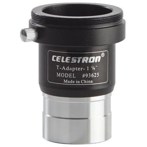Celestron universal T-adapter for 1.25-inch telescope accessories, used to connect cameras or other devices to telescopes.