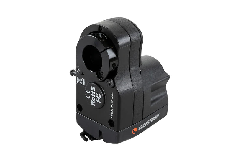 Celestron Focus Motor for SCT and EdgeHD telescopes, accessory image showing the motor unit with cable connection.