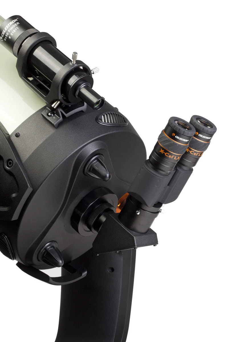 Celestron Stereo Binocular Viewer with adjustable eyepieces and sturdy black frame, designed for astrophotography and astronomy accessories.