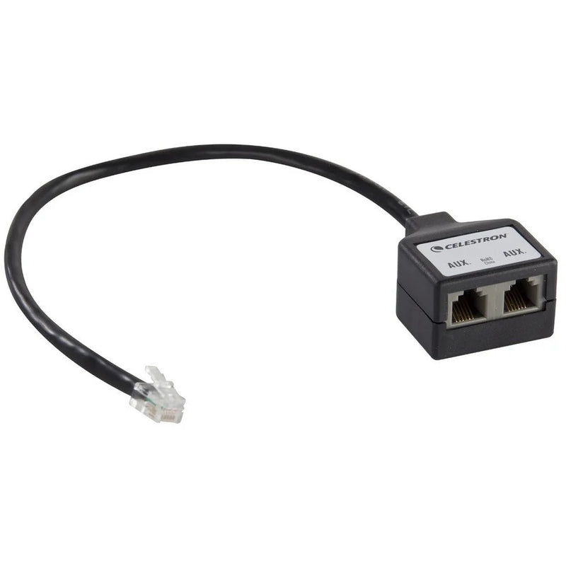 Celestron Aux Port Splitter accessory for telescope accessories, showing a compact device with multiple connection ports.