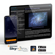 Celestron SkyPortal WiFi Module for telescope accessories, showing compact black device with Celestron branding and ports.