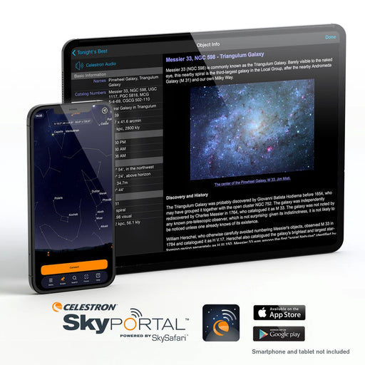 Celestron SkyPortal WiFi Module for telescope accessories, showing compact black device with Celestron branding and ports.