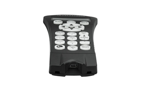 Celestron NexStar+ Hand Control USB for AZ telescopes, showing buttons and display screen with connection ports.