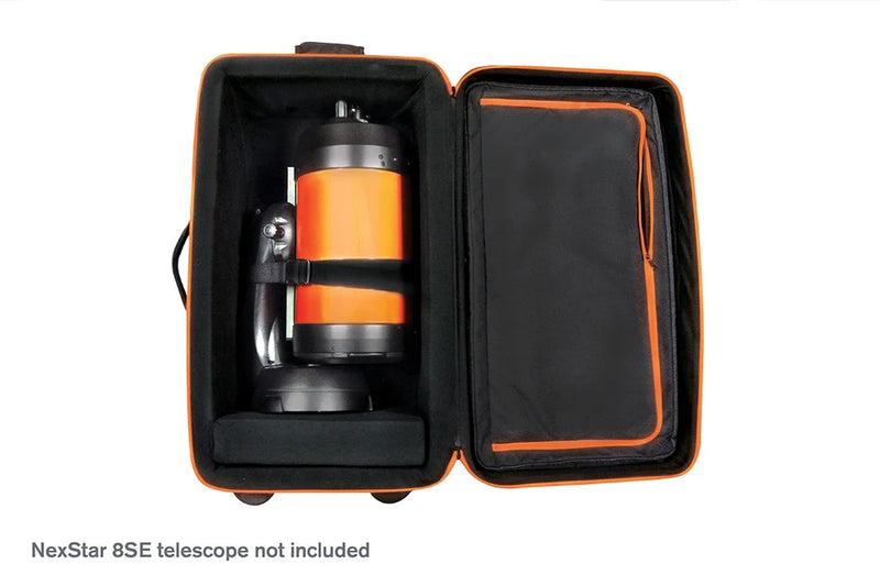 Celestron Deluxe carrying case for NexStar 8, 9, and 11 telescopes, made of durable material with padded interior for protection.