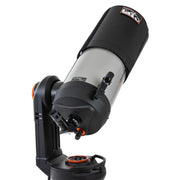 Celestron Deluxe Flexible Dew Shield for 6 to 8-inch telescopes, accessory in black with flexible design and brand logo.