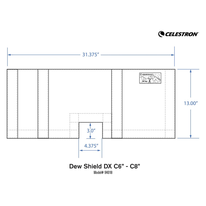 Celestron Deluxe Flexible Dew Shield for 6 to 8-inch telescopes, used to prevent dew buildup on telescope optics.