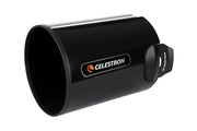 Celestron 6-inch aluminum dew shield and cap for telescope accessories, designed to protect against dew buildup.