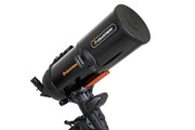 Celestron 6-inch aluminum dew shield and cap for telescope accessories, designed to protect optics from dew and dust.