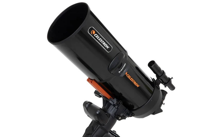 Celestron 6-inch aluminum dew shield and cap for telescope accessories, designed to protect optics from dew and dust.