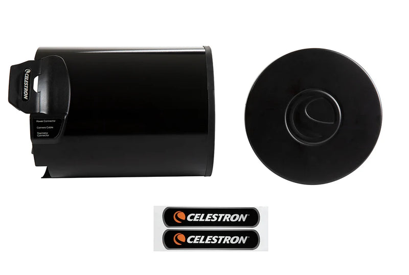 Celestron aluminum dew shield and cap for 6-inch telescope, weather-resistant accessory to prevent dew buildup.