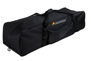 Celestron small/medium telescope soft case in black, designed for 40-inch telescopes, with padded exterior and zipper closure.