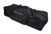 Celestron small/medium telescope soft case in black, designed for 40-inch telescopes, with padded exterior and zipper closure.