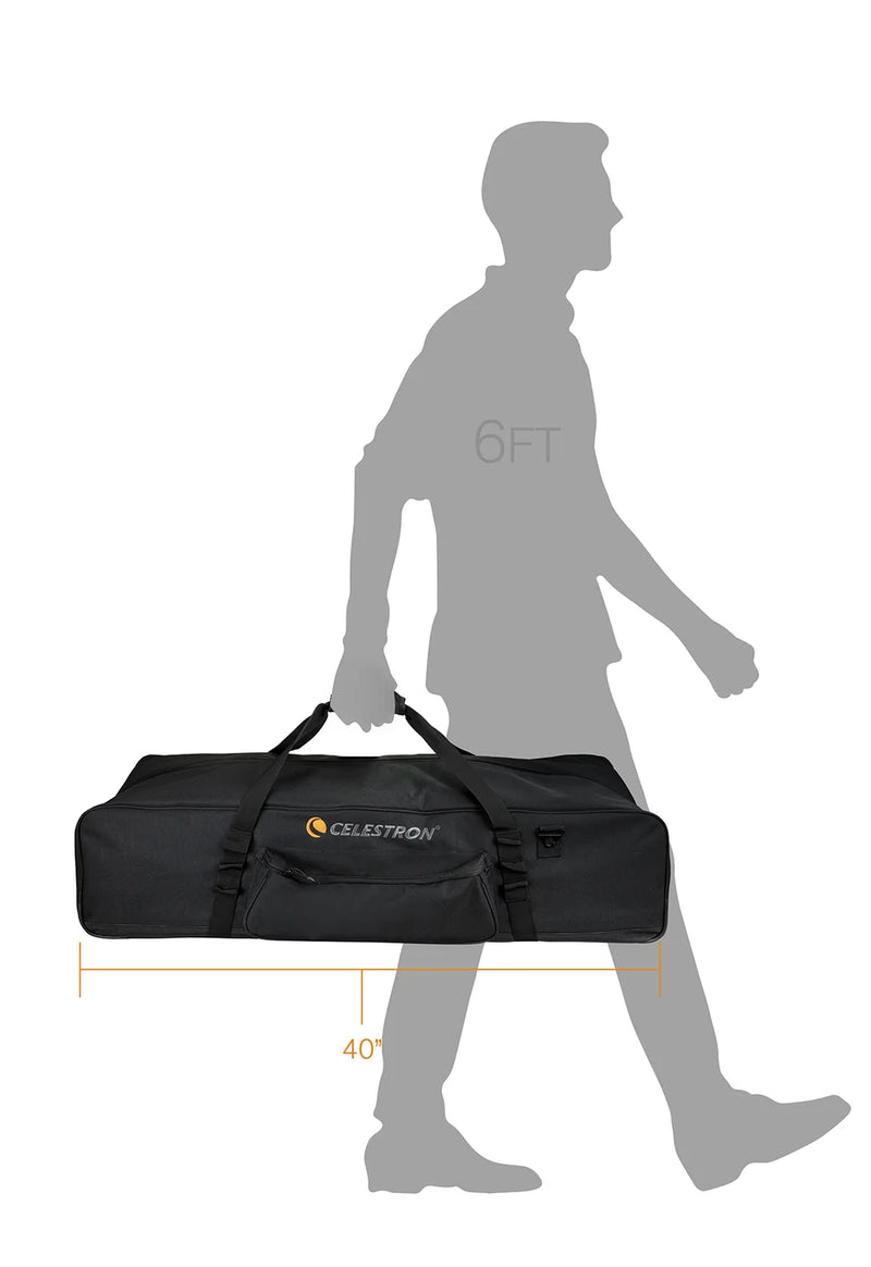 Celestron small and medium telescope soft case, 40-inch protective storage bag for telescope accessories.