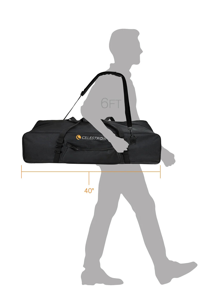 Celestron 40-inch small and medium telescope soft case for storage and transport of telescope accessories and equipment.
