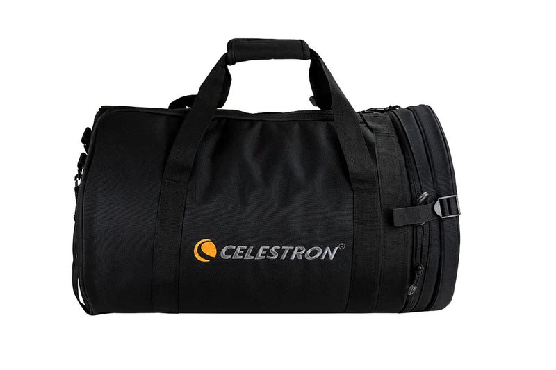 Celestron padded soft case for 8-inch telescope optical tubes, black protective bag with zipper and handle for easy transport.
