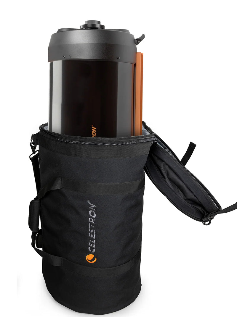 Celestron padded soft case for 11-inch optical tube assembly telescope, designed for protection and easy transport.