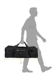 Celestron small/medium tripod soft case in black, designed to fit 34-inch tripods for easy storage and protection.