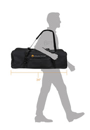 Celestron 34-inch small and medium tripod soft case for telescope accessories, black padded storage bag with zipper closure.