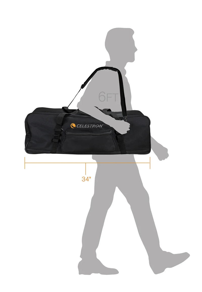 Celestron 34-inch small and medium tripod soft case for telescope accessories, black padded storage bag with zipper closure.