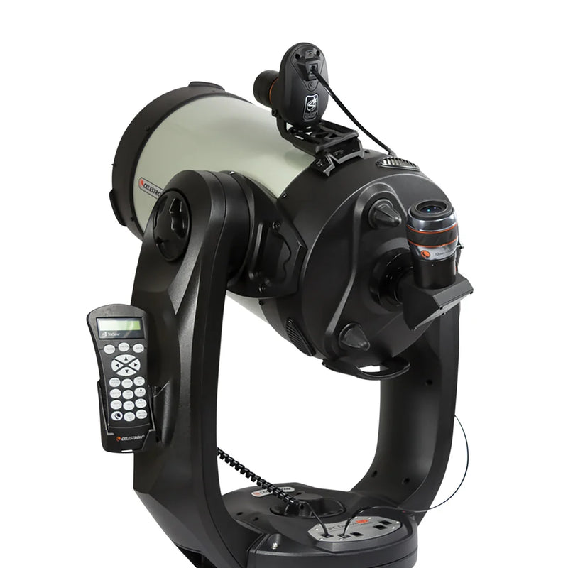 Celestron StarSense AutoAlign System V2 accessory for telescopes, featuring the compact device with connection cables and user interface.