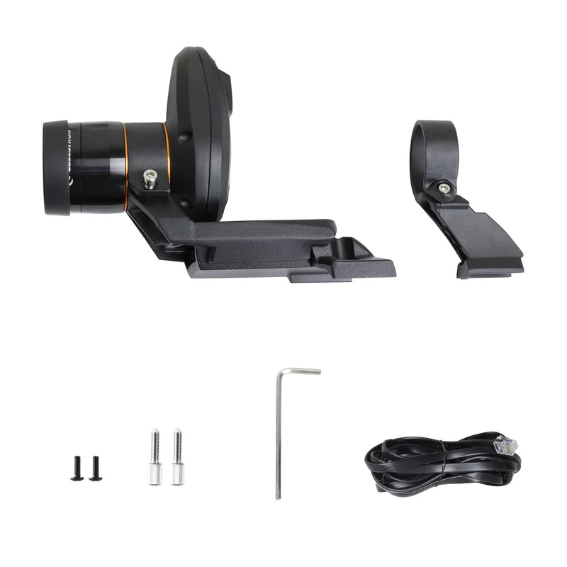Celestron StarSense AutoAlign System V2 accessory for telescope alignment, featuring a compact device with connection ports and user interface.