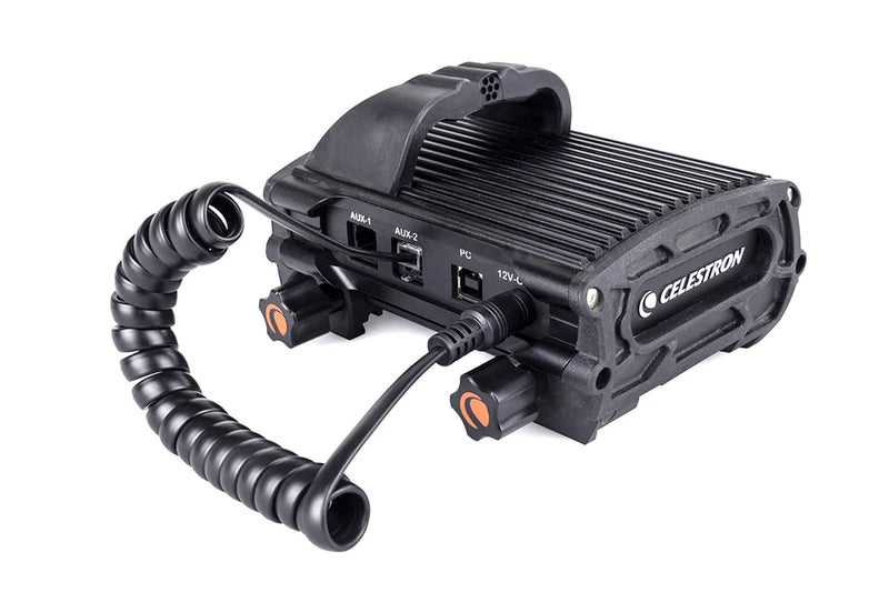 Celestron AUX power cable for smart dew heater controllers, black accessory with connectors for telescope dew prevention.