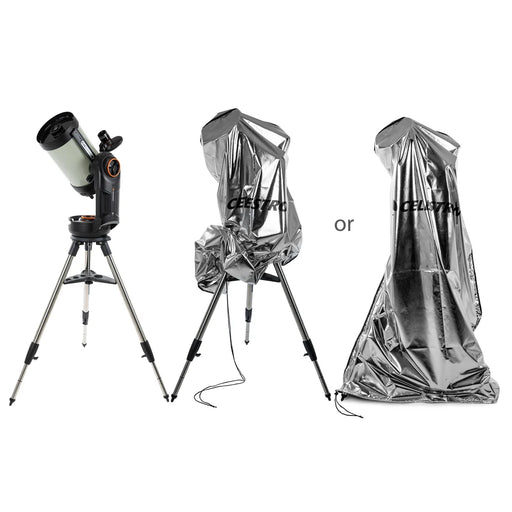 Celestron weatherproof telescope cover protecting telescope from dust and weather, made of durable material, fits Celestron accessories.