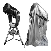 Celestron weatherproof telescope cover protecting a telescope from weather elements, made of durable material for outdoor use.