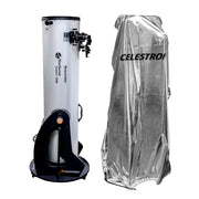 Celestron weatherproof telescope cover protecting a telescope from outdoor elements, made of durable, waterproof material.