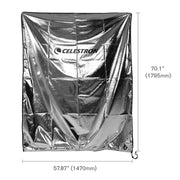 Celestron weatherproof telescope cover in black fabric with adjustable drawstring for outdoor protection of telescope accessories