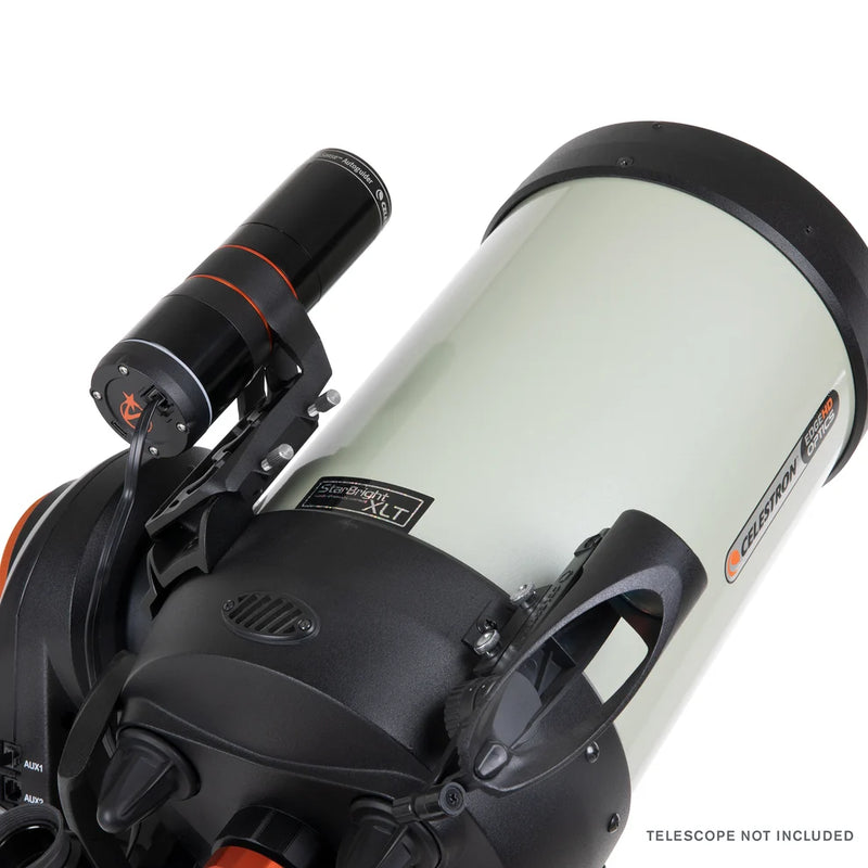 Celestron StarSense Autoguider V2 accessory for astrophotography, featuring a compact camera and mounting hardware.