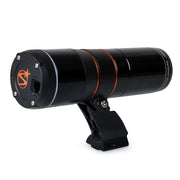 Celestron StarSense Autoguider V2 accessory for astrophotography, featuring a compact device with connecting cables and control ports.