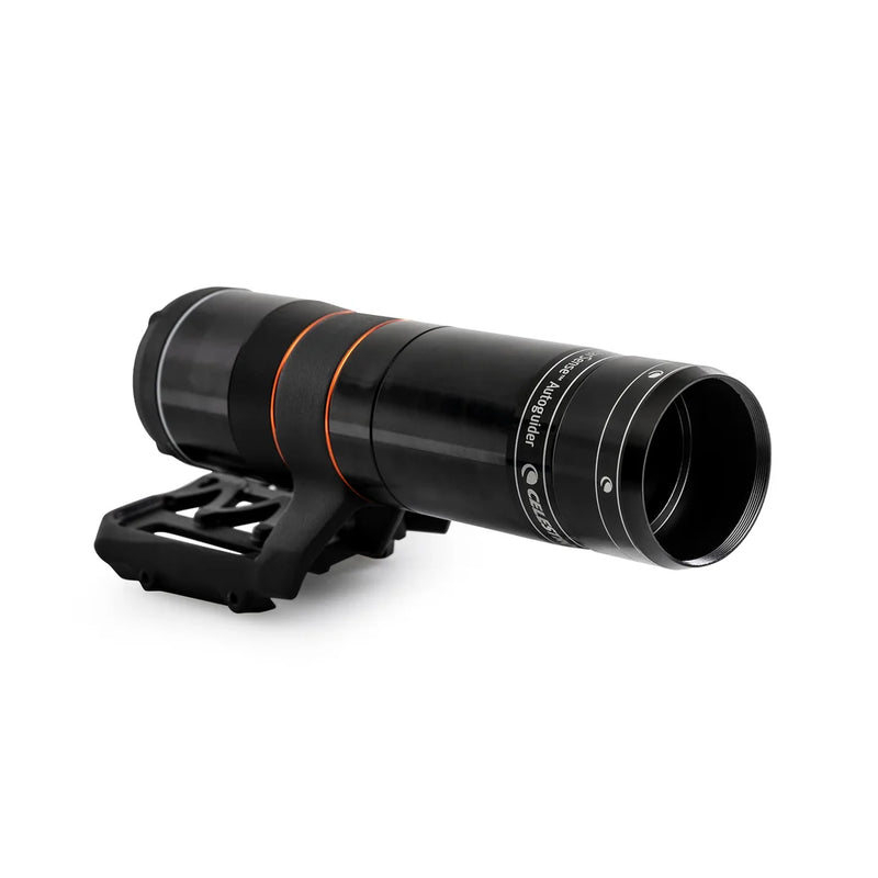 Celestron StarSense Autoguider V2 accessory for astrophotography, featuring a compact device with connection ports and mounting options.
