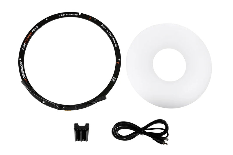Celestron 9.25-inch dew heater ring accessory for telescopes, designed to prevent dew buildup during stargazing.