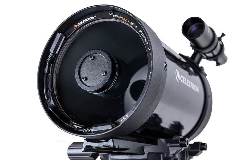 Celestron 5-inch dew heater ring used as astronomy accessories to prevent dew buildup on telescopes.