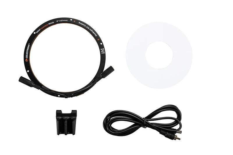 Celestron 5-inch dew heater ring for telescope accessories, designed to prevent dew formation on optical equipment.