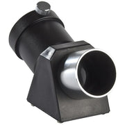 Celestron 1.25-inch erect image 45° diagonal for telescopes, showing the optical component with black metal casing and connection fittings.