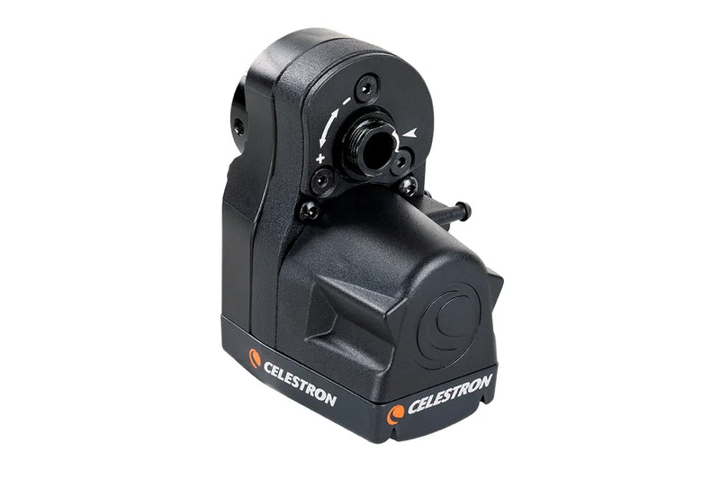 Celestron Focus Motor for SCT and EdgeHD telescopes, accessory for precise focus adjustment on astrophotography equipment.
