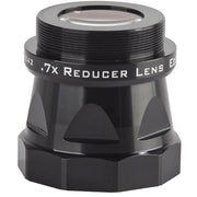 Celestron EdgeHD 800 reducer lens .7x attached to telescope, enhancing field of view for astrophotography and visual observation.