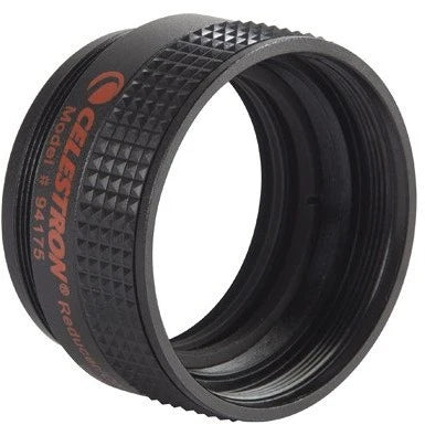 Celestron Reducer/Corrector f/6.3 accessory for SCT and EdgeHD telescopes, shown attached to telescope focus motor