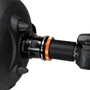 Celestron .7x Reducer Lens for EdgeHD 1400 telescope, side view showing optical elements and mounting hardware.