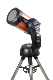 Celestron EclipSmart solar filter for 6-inch SCT telescope showing the filter's front view with protective glass and branding.