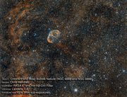 Celestron Narrowband Hα-Hβ-OIII Imaging Filter for RASA 8 telescope, shown with soap bubble nebula in astrophotography setup