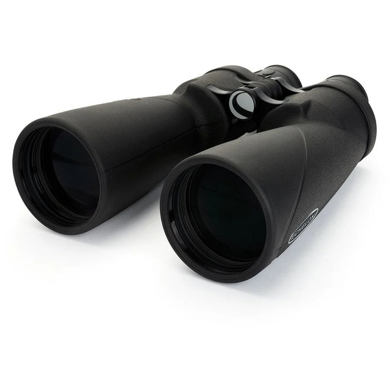 Celestron Echelon 20x70 Porro binoculars showing large lenses, ergonomic body, and brand logo for clear distant viewing.