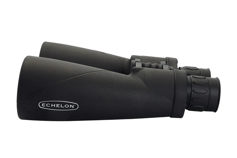 Celestron Echelon 20x70 Porro binoculars showing the large objective lenses and classic binocular design for outdoor viewing.