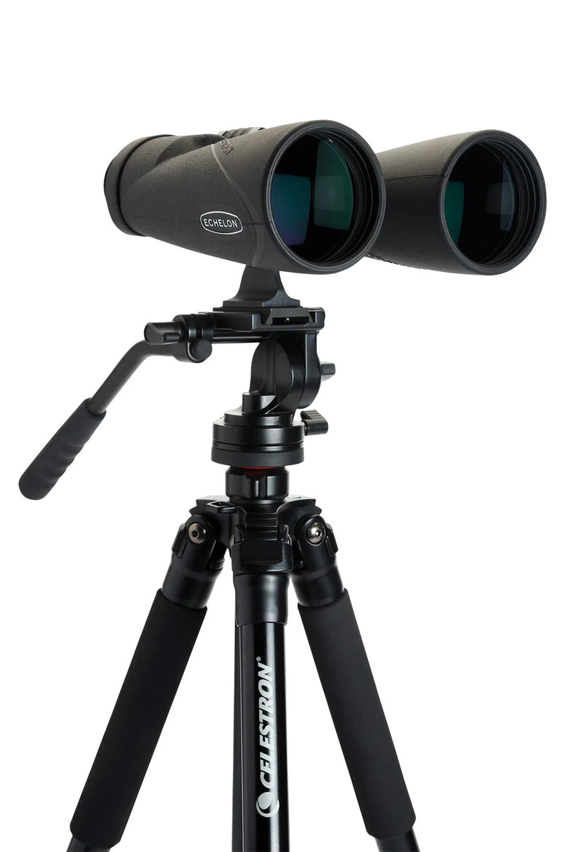 Celestron Echelon 20x70 Porro binoculars with large objective lenses and adjustable focus, designed for detailed viewing.