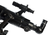 Celestron PowerSeeker 80AZ short refractor telescope with adjustable tripod and optical tube for celestial viewing.