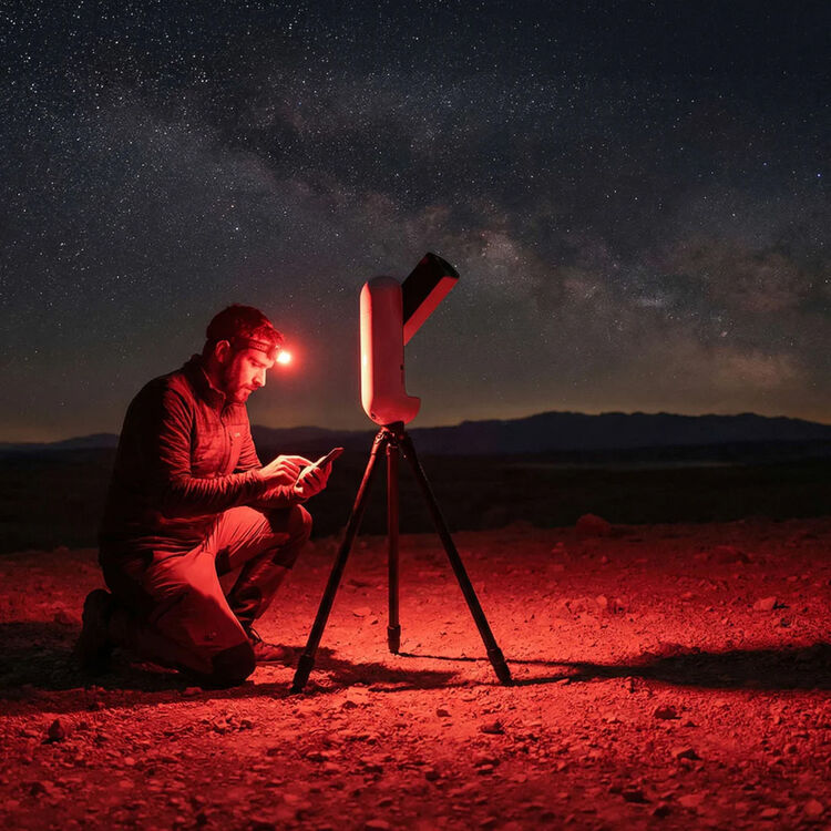 Vaonis Vespera Pro 2 professional smart telescope with sleek design and integrated control interface for astrophotography and stargazing.