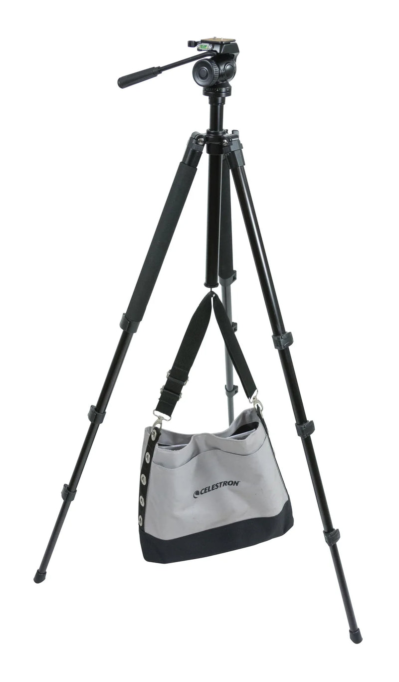 Celestron TrailSeeker fluid pan tripod hook for binoculars, black, sturdy metal with a hook for easy carrying or hanging.